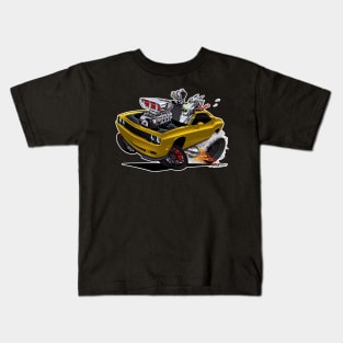 HELL CAT Dodge Challenger GOLD Kids T-Shirt